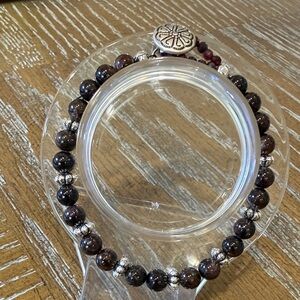 Handmade Garnet Beaded Bracelet